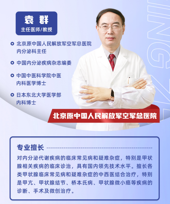速约！每天20个北京空军总医院甲状腺医生袁群教授0元会诊号等你来抢！
