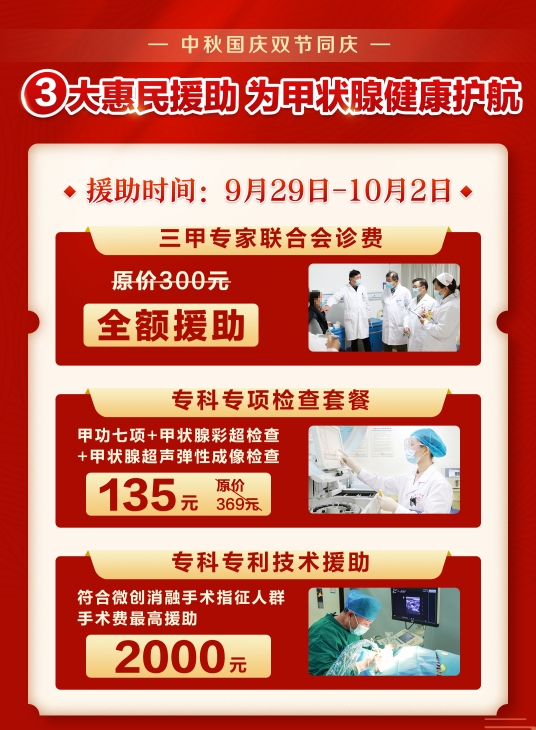 喜迎国庆，京滇甲状腺医生联合诊疗，免挂号费、会诊费名额有限，快来抢号！