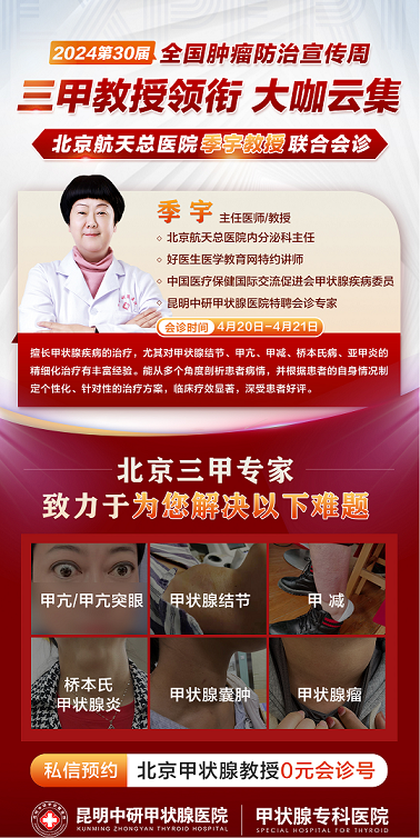 4月20-21日北京甲状腺医生联合会诊专场，请提前抢号预约！