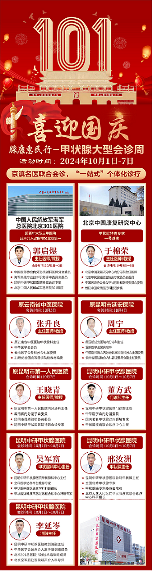 【喜迎国庆·共享健康生活】第5届云南省甲状腺疾病秋季专项援助工程即将启动